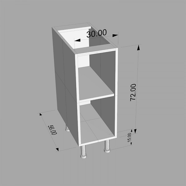 Low white kitchen cabinet W...